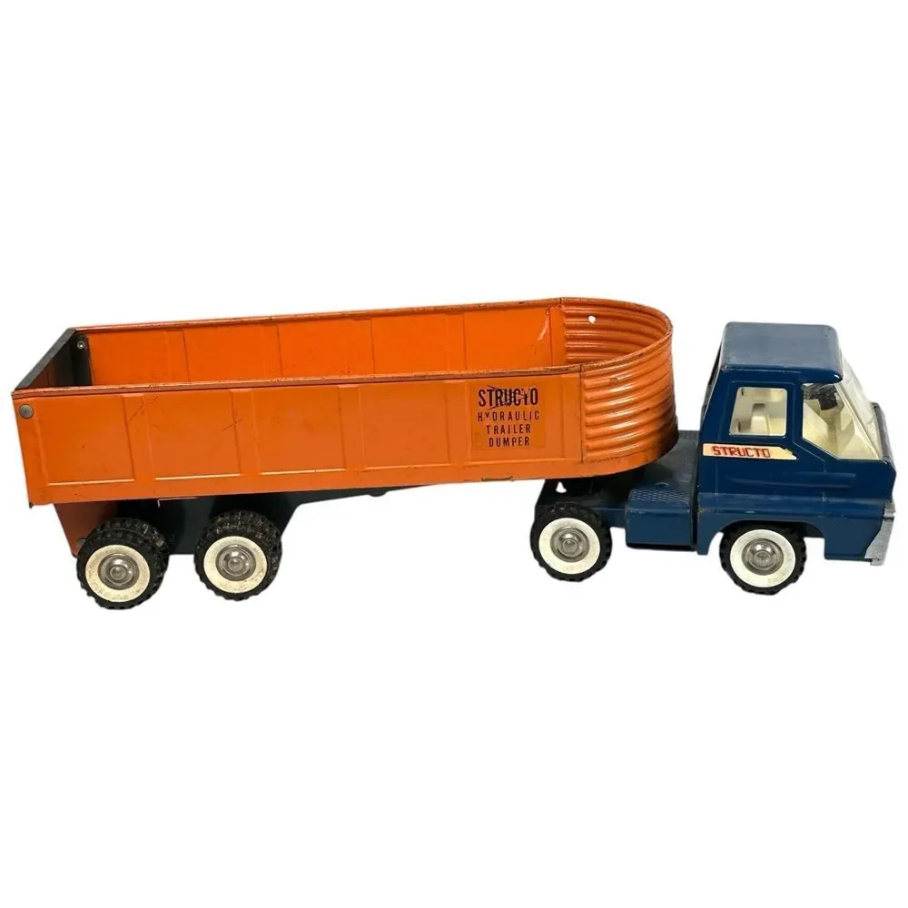 Vintage 1960’s Structo Hydraulic Trailer Dumper die cast Dump Truck Toy